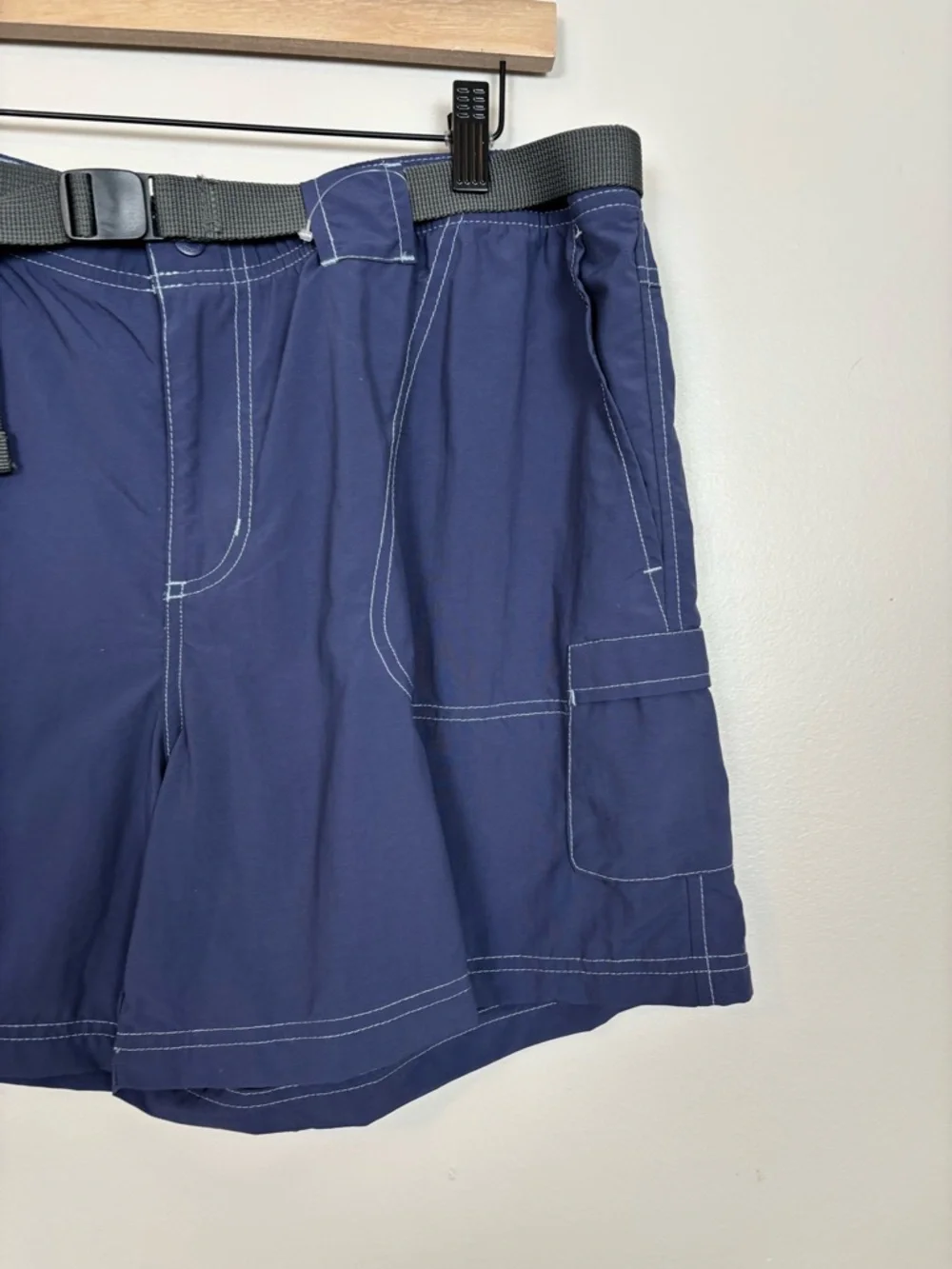 Columbia Womens Sandy River Cargo Shorts Womens XL Blue Belted UPF 30 Hiking